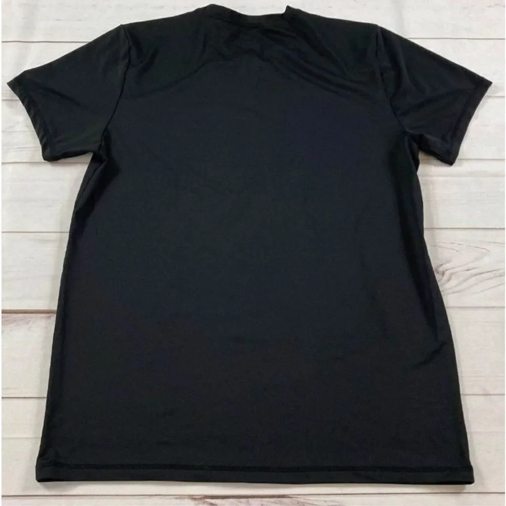 Reebok Mens Black Speedwick Performance Short Sleeve Running Shirt Size Large